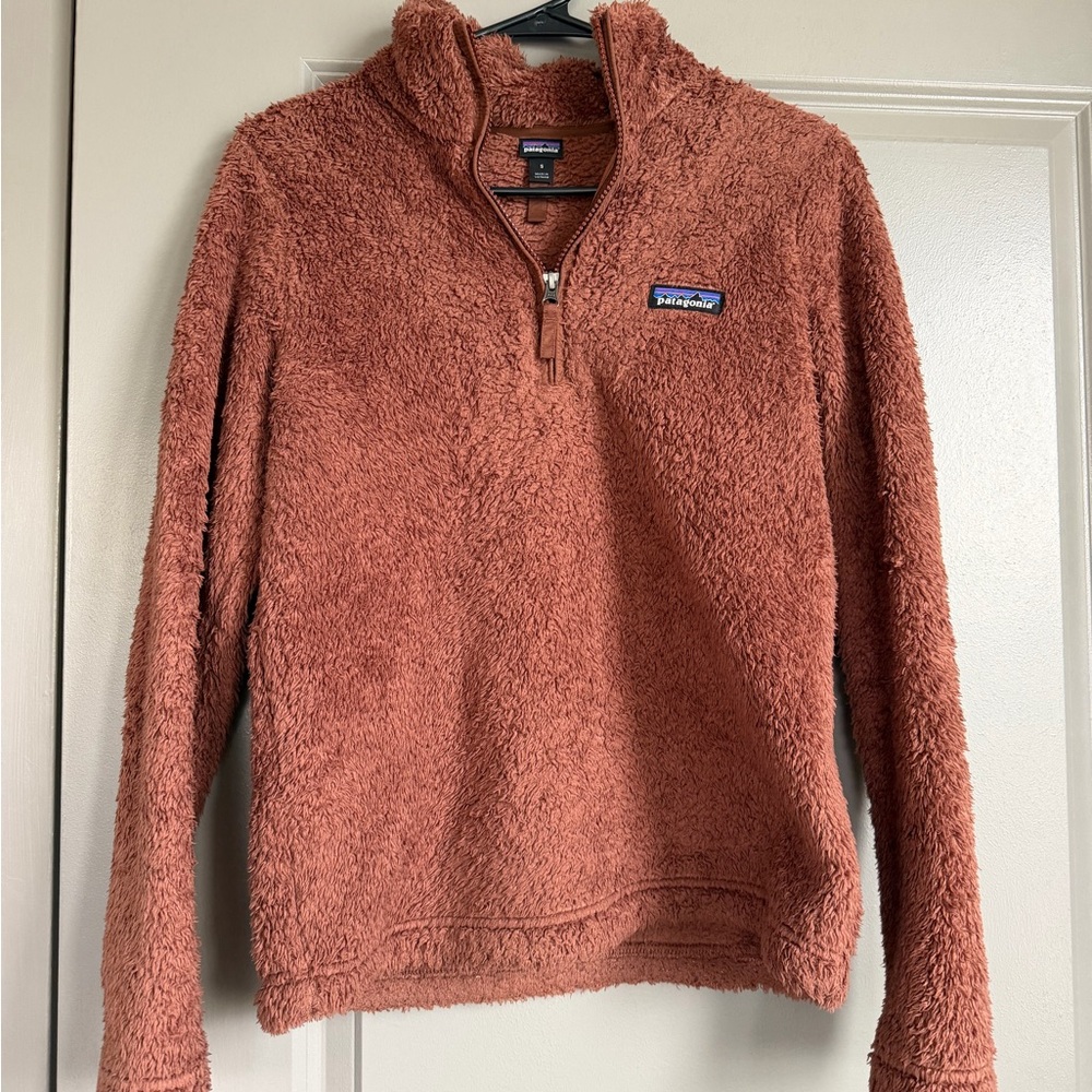 Patagonia Plush Quarter-Zip Fleece in Rusty Orange